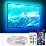 KANTUTOE TV Lights Behind, 19.68ft LED Lights for 55-85 Inch TV, RGB TV LED Lights Backlight, Music Sync Bluetooth APP and Remote Control TV LED Strip Lights USB Powered for Bedroom/Gaming