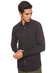 Tommy Jeans Men's Original Stretch Casual Shirt, Black (Tommy Black 078), M