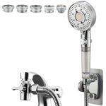 Dog-Shower-Head Faucet Sprayer-Attachment Bathtub-Sink - Filter Handheld with Pull-On Diverter(5-Adapter) for Pet Rinsing & Hair Washing &Baby Bath, Tap Spray Hose Extension with 2-Mode Aerator
