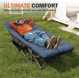 ATORPOK Camp Bed – Portable Folding Cot, Blue