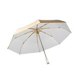 Erised's Bifrost Compact Travel Golden Folding Umbrella Waterproof,Rain/Sun 99UV Protection Double Layer,Ergonomic Handle Automatic Open Close,8 Ribs,Women Men,Portable Backpack MiNi,Golf (Off-white)