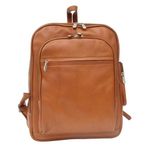 Piel Leather Front Pocket Computer Backpack, Saddle, One Size