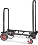 Pyle, Equipment Cart - Compact Folding Adjustable Heavy Duty Trolley, 8-in-1 Sack Truck, Platform Truck- on Wheels, Trolley w/ R-Trac Wheels