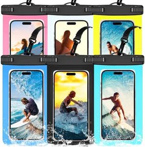 6 Pack Waterproof Phone Pouch IPX8 Universal Waterproof Case Dry Bag Phone Protector for iPhone 15 14 13 12 11 Pro Max Plus XS XR X 8 Galaxy S23 S22 S21 S20 Pixel Up to 7.5"(Multicolor 6)