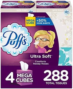 Ultra Soft Non-Lotion Facial Tissues, 4 Mega Cube Boxes (288 Total Tissues)