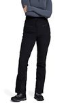 Mountain Warehouse Avalanche Womens High-Waisted Ski Pants - Slim Fit, Stylish Salopettes, Warm Ski Suit, Winter Snow Trousers - Ideal for Snowboarding, Sledges, Skiing Black 14