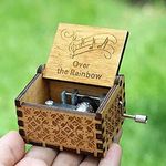 Nostalgish Over The Rainbow Music Box Hand Crank Wooden Musical Boxes Music Box - Unique Gift (Wood, Over The Rainbow)