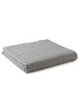 YnM Weighted Blanket — Heavy 100% Oeko-Tex Certified Cotton Material with Premium Glass Beads (Light Grey, 48''x72'' 15lbs), Suit for One Person(~140lb) Use on Twin/Full Bed