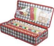 ZOBER Wrapping Paper Storage Containers - 33 Inch Gift Wrapping Organizer Storage W/Interior Pockets - Fits 20 Standard Rolls of Wrapping Paper, Bows, and Ribbons