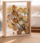 JOSON Wooden Dried Flower Photo Frame Dried Flower Display Stand Decorative Floating Photo Frame（8 * 10''-primary color