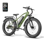 Likebike Lander Electric Bike for Adults, UL 2849 Certified, 26'' X 4.0'' Fat Tire Mountain Electric Bike with 500W 48V 13Ah Battery, 25MPH E-Bike and Shimano 7-Speed&Front Suspension E-Bicycles