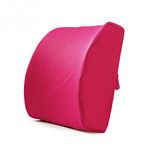 HomDSim Memory Foam Lumbar Cushion Lower Back Support Pillow Posture Correcting Car Seat Home Office Chair (Rose Red)