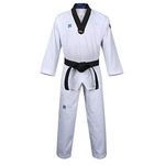 (180 Height (170 180cm)(5.58 1.8m)) - Mooto Taekwondo Extera S6 Uniform with BK V-Neck for Competition Dobok TKD Martial Arts MMA Judo Karate