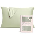 Kitsch Satin Pillowcase with Zipper for Hair & Skin - Softer Than Silk Pillow Cases, Smooth Cooling Satin Pillow Case, Wrinkle-Free, Machine Washable - Pillow Cases Standard Size 48x66 cm - Sage