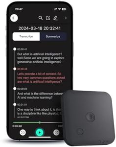 AI Voice Recorder with Speech-to-Text & Summarization, Audio Recorder for Calls, Lectures,Meetings, App Control, Support 102 Languages, 64GB Memory