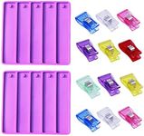 Xidmold 2 Credit Card Puller Silicone Resin Mold, 12 Assorted Color Acrylic Debit Bank Card Grabber, Card Grabber for Long Nails, Keychain Card Picker Epoxy Casting Molds, Card Clip for Long Nails