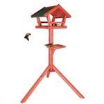 Petsfit Bird Tables for The Garden,Wooden Bird Table with Asphalt Shingles,Bird Feeders Sturdy for Bird to Uses,Pigeon, 47" High…