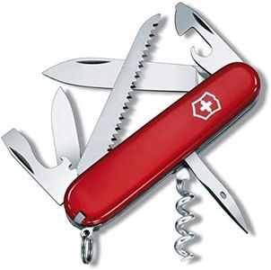 Victorinox Swiss Army Pocket Knife Camper Medium with 13 Functions, Red