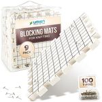 Blocking Mats for Knitting [9-Pack] - Extra Thick Blocking Boards with Grids - Suitable for Needlepoint Or Crochet - Included Storage Bag &120 Colorful Pins