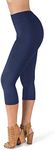 SATINA High Waisted Leggings for Women | Women’s Leggings in Capri & Full Lengths | Yoga Pants | Regular & Plus Sizes Navy
