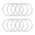 CYIOU 10 Pcs 2.2 Inch Ring Binder Key Ring Hoop Leaf Binder Book Rings Keychain Ring Reinforcement Rings for Index Card Scrapbooking Album Shower Curtain (Silver)