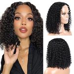 Human Hair Wigs for Black Women Glueless Wigs for Black Women Human Hair Brazilian Wigs Human Hair Curly Wig Human Hair Curly Wig Glueless Lace Wig Human Hair 150% Density Natural Black Color 14 Inch