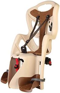 BELLELLI 8020092004870 b Pepe – Siège arrière pour vélo – pour Enfants jusqu'à 22 kg, de 3 à 8 Ans – Se Fixe au Porte-Bagages ��– Beige et Marron Unisex-Adult, Taille Unique