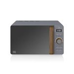 Swan Nordic Digital Microwave, 20L, 6 Operating Levels, 800W Power, 30 Minute Timer, Easy, Clean, Defrost Mode, Modern Design, Wood Effect, Matte Grey