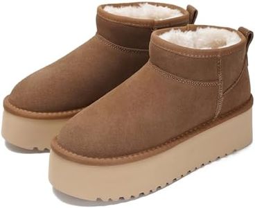 Project Cloud 100% Genuine Leather Ankle Boots for Women - Anti-Slip Memory Foam Insole Womens Boots - Lightweight Winter Womens Shoes, Ankle Booties for Women (Huggy, MOCHSUEDE,6.5)