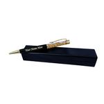 Savri Personalized Branded Pen for Gift | Golden Flakes Black Color with Blue Point Ball Pen | Engraved Name for a Unique Touch | Ideal for Family, Friends, Colleagues, and Professionals