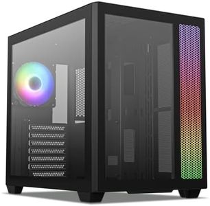 Vetroo AL700 Mid-Tower ATX Black PC Case Dual Tempered Glass Panel Top & Side 360mm Radiator Support Computer Gaming Case ARGB with LED Strip Pre-Installed Rear 120mm Addressable RGB & PWM Fan