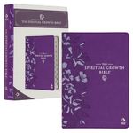 The Spiritual Growth Bible, Study Bible, NLT - New Living Translation Holy Bible, Faux Leather, Purple Debossed Floral