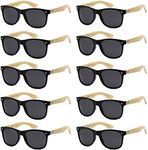 Got Shades Wholesale Bamboo Sunglasses Retro 80's Wood Sunglasses Men-Cool Sunglasses for Men & Women-10 Pack