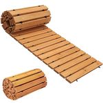 LINSHRY 8FT Wooden Garden Pathway, Outdoor Roll Out Decorative Garden Walkway, Weather-Resistant Non-Slip Hardwood Pathway for Garden, Backyard, Beach, Wedding Party Pathways (8' L x 17" W)