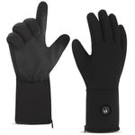 Heated Glove Liners for Men Women - Rechargeable Battery-Powered Electric Heating, Thin Flexible Touchscreen Gloves (FH04, Small)