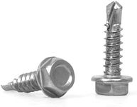 Bolt Dropper Self Tapping Screws for Metal - IndHex Washer Head Screw - Silver - M4.2x16mm - Metal Fastener - Self Tapping Metal Screws - Pack of 100