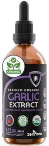 Zenmen Organic Garlic Tincture - Immune Support, Source of Antioxidants - 2.32 oz / 60ml, Vegan, Manufactured in The USA