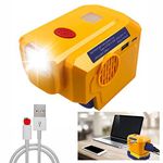 200W Power Inverter for dewalt Battery, Portable Inverter DC 20V to AC 110V, Newly Power Station with Type-C Fast Charging & LED Work Light & 15CM USB Cable (Battery not Included)
