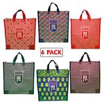 DOUBLE R BAGS Cotton Medium Reusable Canvas Grocery Bags - (Pack of 6)