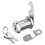 Jayseon 1 Pack Cabinet Locks, Mailbox Lock and Key Secure File Cabinet, 1-1/8" Cam Lock Keyed Alike Mailbox Lock Replacement for Drawer Toolbox, Zinc Alloy