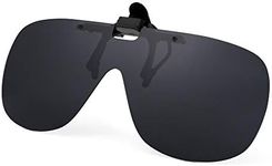 JM Polarized Clip on Sunglasses Frameless Flip Up One Piece Shield Lens for Prescription Glasses Grey