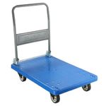 BIGAPPLE 300kg Capacity Plastic Foldable Platform Trolley for Heavy Weight/Material Handling Goods Trolley for Home, Office, Warehouse & Industries - 60cm x 90cm (5" Wheel/Blue) - PACK of 2