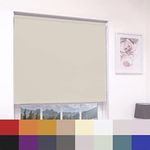 Caecus Thermal Blackout Made To Measure Roller Blind - Easy Fit Home Office - Up To 60cm Width x 160cm Drop - Natural