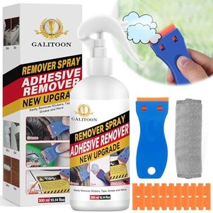 Galitoon Adhesive Remover, Surface-Safe Glue Remover with Plastic Scraper 10.14 Fl oz, Sticker Remover for Easy Removal of Stickers, Labels, Decals, Adhesive Remover for Cars (1, White)