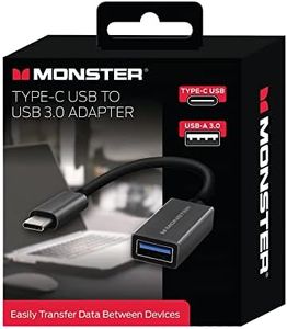 XTREME DIGITAL LIFESTYLE ACCESSORIES Monster Type-C USB to USB 3.0 Adapter, Transfer Data Between Devices Including Computers/Smartphones/Tablets, 5 GBPS, Lightweight and Portable