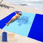 Habaylin 300 x 280cm Extra Large Beach Blanket Picnic Blanket, Sandproof Waterproof Beach Mat Camping Mat, Comfortable & Sturdy, Lightweight & Portable, with 4 Anchor Stakes & 1 Storage Bag