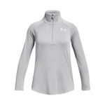 Under Armour Tech Graphic 1/2 Zip, Mod Gray Light Heather / / Metallic Silver, YXL