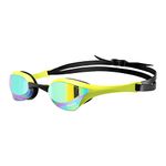 arena Cobra Ultra Swipe Mirror Unisex Adult Racing Swimming Goggles, Swimming Pool Goggles with Curved Mirror Lenses, Anti-Fog, UV Protection, 5 Interchangeable Nose Bridges