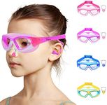 Vvinca Kids Swim Goggles, Wide Vision Anti-Fog Swimming Goggles, Soft Silicone Seal Water Pool Goggles, No Leak UV Protection Swimming Glasses for Kids Youth Teens Age 3-12, Purple