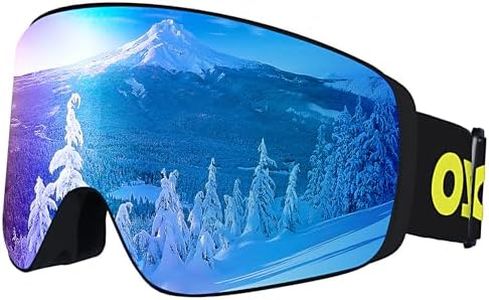 Dizokizo Ski Goggles Magnetic Replaceable Cylindrical Lens Snow Goggles for Men Women Anti-Fog UV Protection Professional Goggles for Snowboarding Skiing